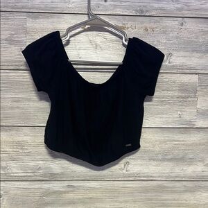 Hollister Black Cut Out Cap Sleeve Bodysuit